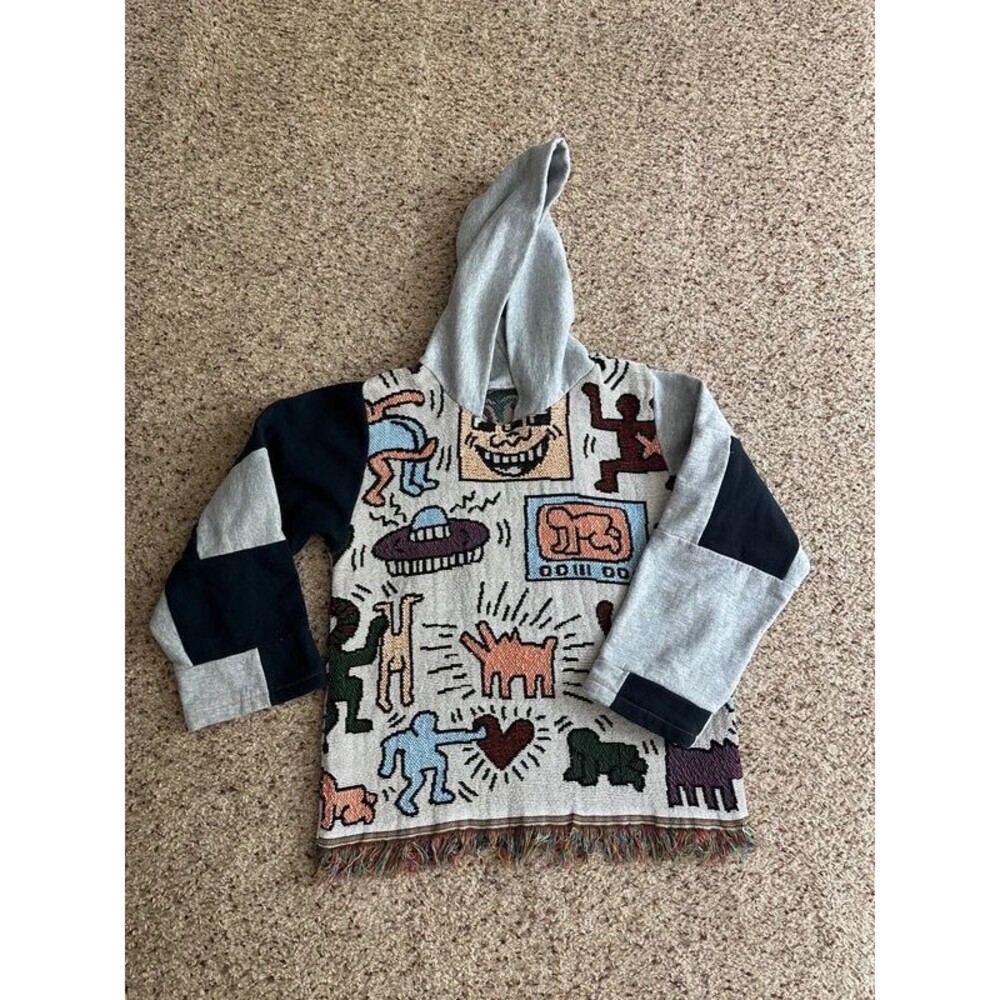 Blanket hoodie custom handmade vintage 90’s Y2K pattern boho